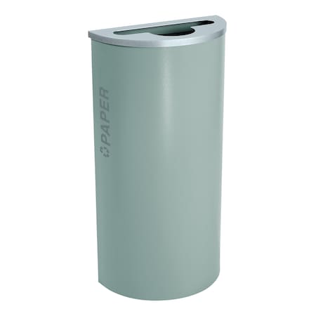 Ex-Cell Kaiser 8-Gal. Half-Round Paper Receptacle - Steel, Hammered Grey Pebble RC-KDHR-P BT-HMG